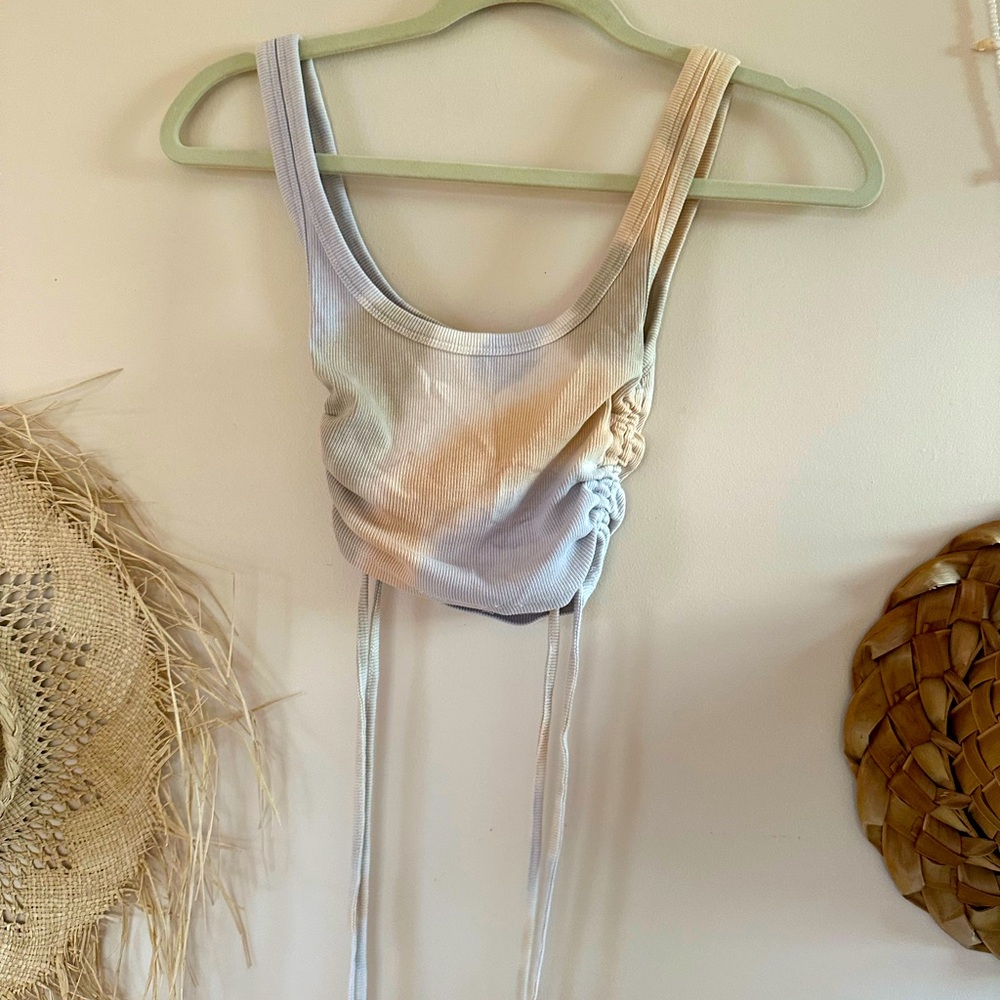 Pull and Bear Tie-Dye Ruched Tank Top
